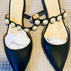 pearl detail point toe slides